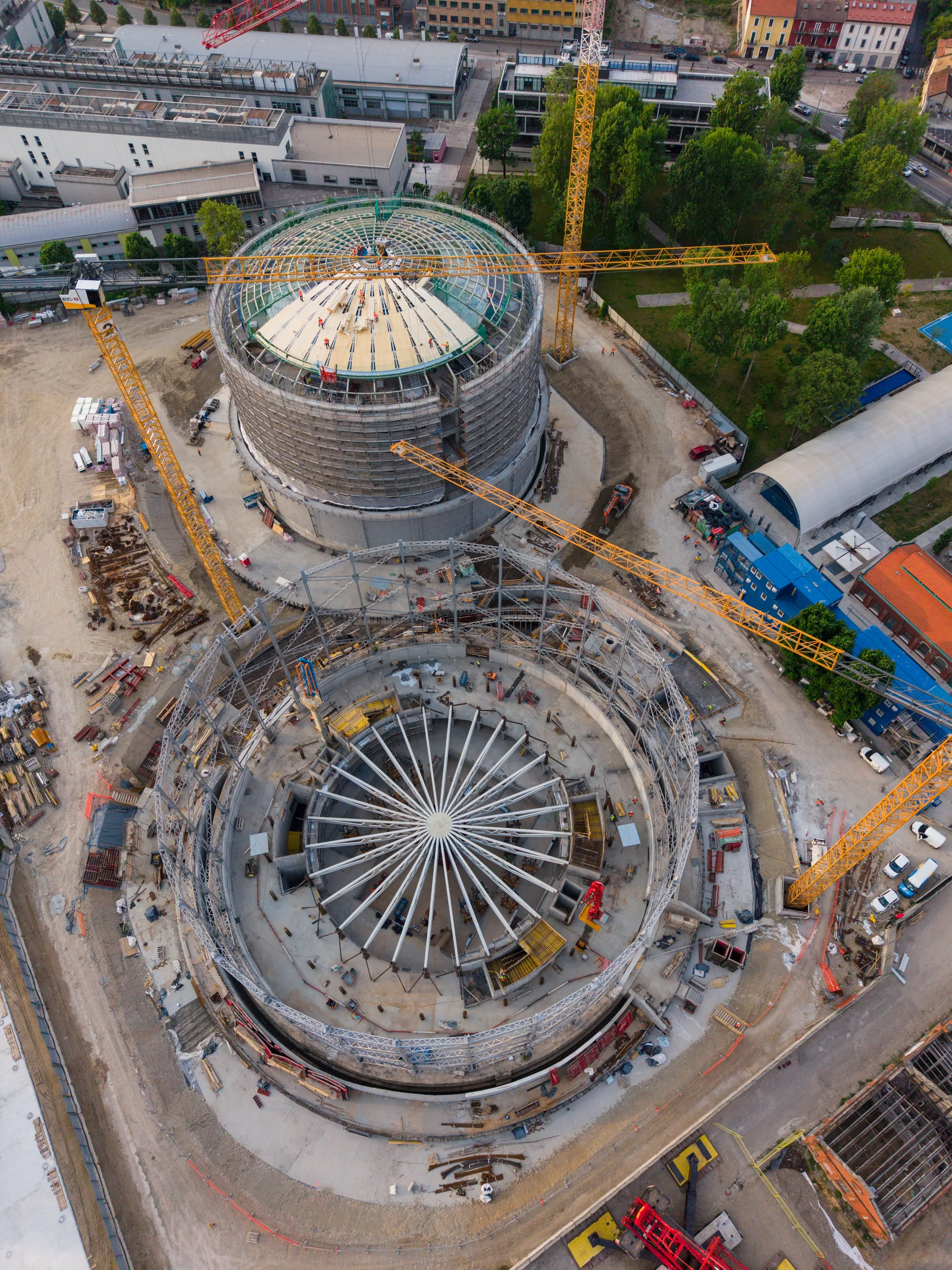 Gasometro — veduta aerea del cantiere