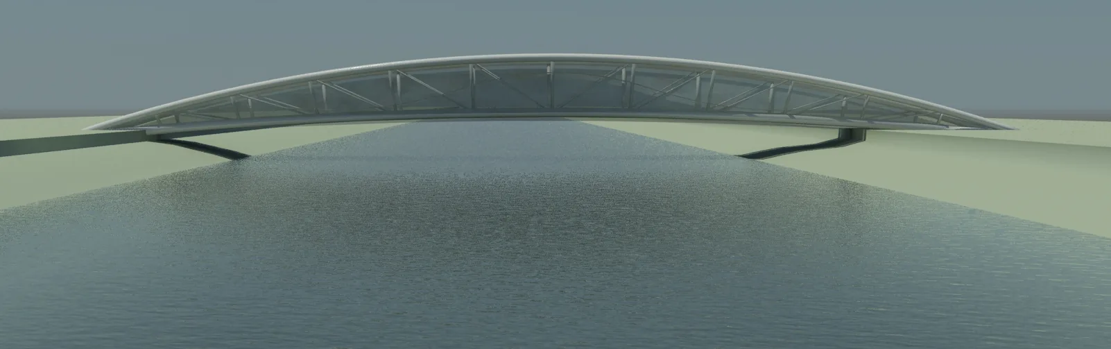 Passerella CSNO EXPO 2015 — Rendering del prospetto della passerella sul canale
