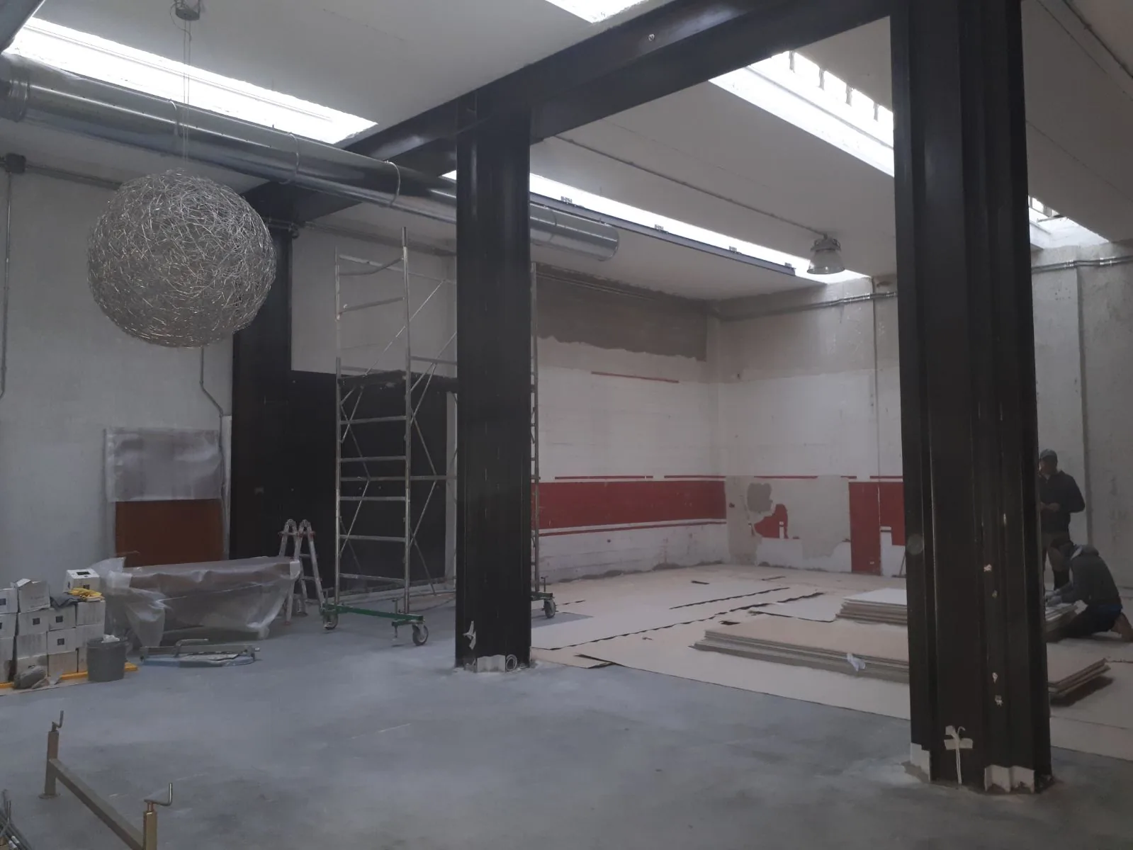 Soppalco — Viale Umbria — interno con nuovi elementi strutturali metallici, vista 6